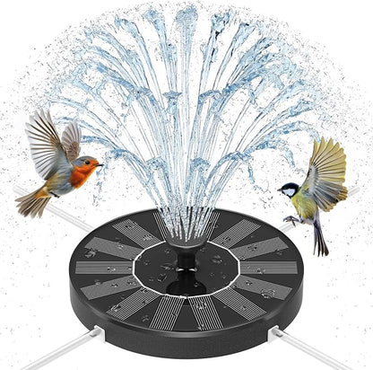 Solar Fountain Pump for Bird Bath, 1.4W Water Fountain with 6 Nozzles Solar Powered Fountain Pump for Bird Bath, Garden, Pond, Pool, Outdoor