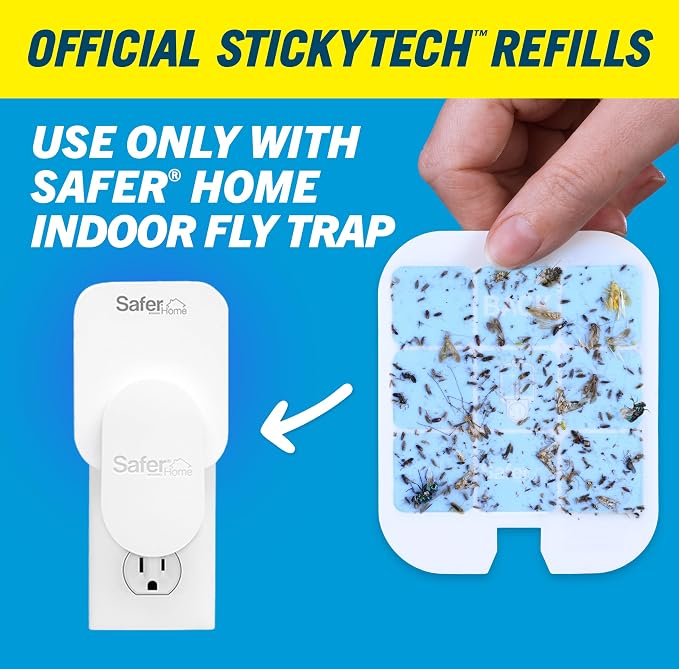 Safer Home Flying Insect Trap Official Refills | 3 Glue Card Refills for Plug-In Fruit Fly, Moth & Gnat Trap, Fruit Fly Killer, 24/7 Catch, SH503