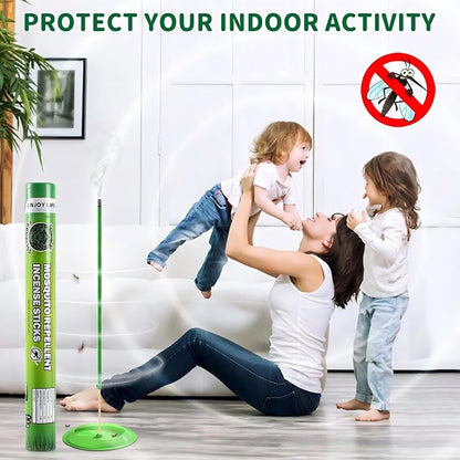 Mosquito Repellent Outdoor Patio Incense Sticks – Plant-Based Citronella Sticks for Backyard, Camping, Travel, Indoor & Outdoor Patio Use (60 Count)