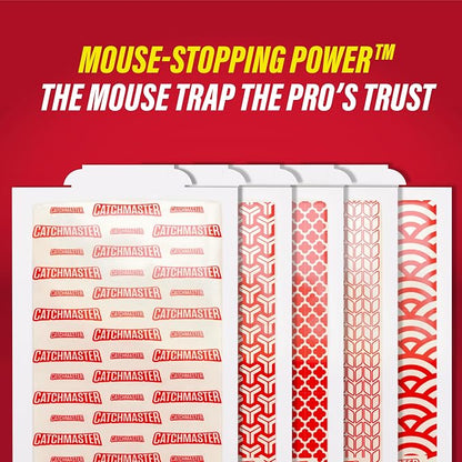 Catchmaster Extra Sticky Insect & Mouse Traps 60-Count, 5.3"x8" Glue Boards for Mice & Insects, Ultra Sticky Rat & MouseTraps Indoor for Home Use in Garages, Basements & Attics, Pest Control for Home