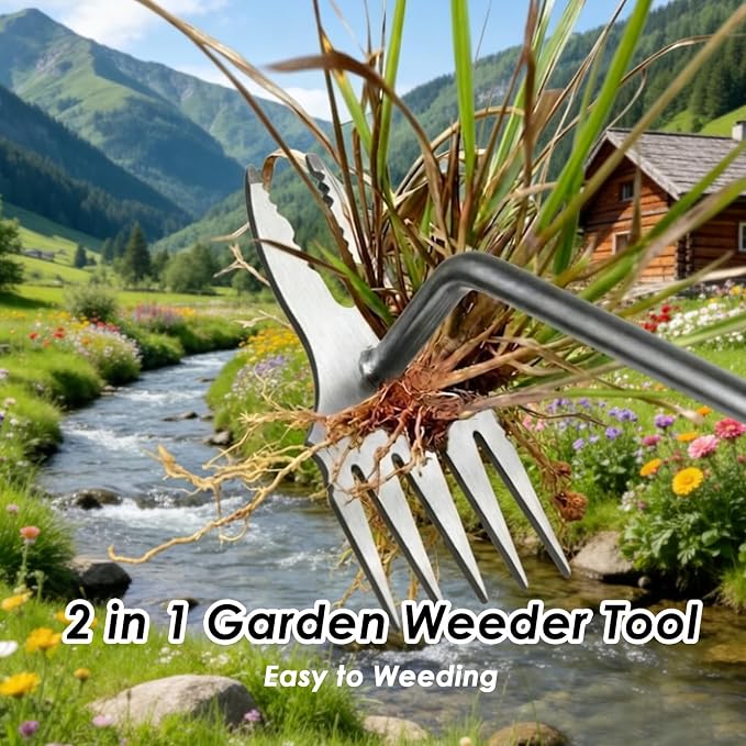 Ocean Pearl Weed Puller Tool, Weed Puller Hand Weeding Tool, Weeder Tool, Weed Remover Tool for Garden Tools & Gardening Hand Tools, Manual Dandelion Root Remover, Ergonomic Handle for Lawn Yard