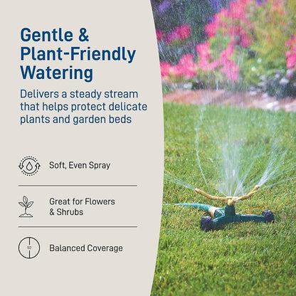 Orbit 58257N Lawn and Garden 3-Arm Metal Sprinkler with Wheel Base