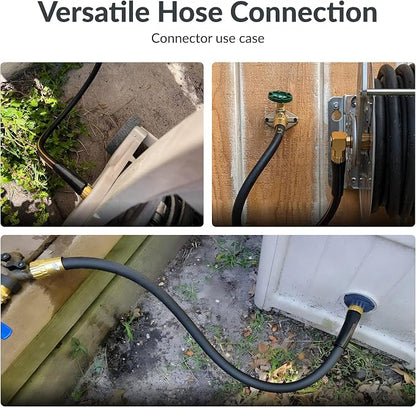 Giraffe Tools Garden Hose 5/8", Water Hose Heavy Duty, Flexible, Lightweight Hybrid Hose with Bend Protection, 2.5ft Male to Female Fittings, Burst 600 PSI, Short Leader Hose