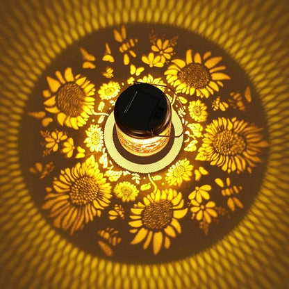 Sunflower Solar Lanterns Outdoor Waterproof with Shepherd Hook, Sunflower Gifts for Birthday Women Mom Grandma, Metal Solar Hanging Lights Garden Decor for Outside Yard Patio Pathway