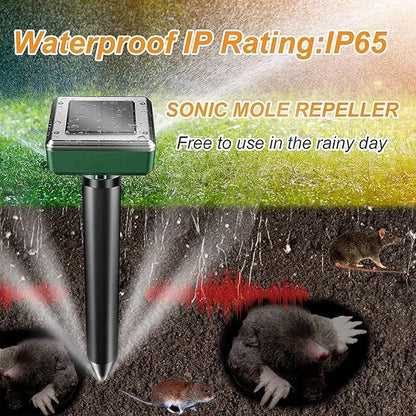 Mole Repellent Solar Powered 8 Pack Sonic Mole Deterrent Spikes, Snake Gopher Vole Repellent for Lawn Garden & Yard Gopher Deterrent, Groundhog Repellent