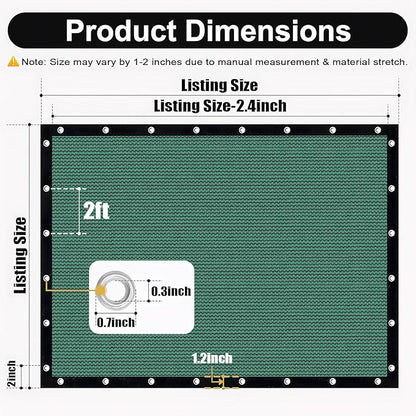 Artpuch 90% Sun Shade Cloth, 8 x 8 FT Pergola Shade Cover Canopy with Grommets, Sun Screen Fabric Tarp for Patio, Outdoor, Garden, Backyard, Green