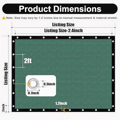 Artpuch 90% Sun Shade Cloth, 6 x 20 FT Pergola Shade Cover Canopy with Grommets, Sun Screen Fabric Tarp for Patio, Outdoor, Garden, Backyard, Green