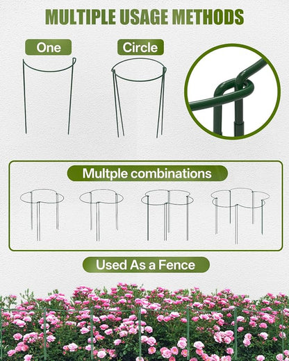12 Pack 36 Inch Plant Support Stakes for Outdoor Plants and Indoor Flowers | Includes 24 Twist Ties, Sturdy metal, Rust-proof, Adjustable height, Supports Hibiscus,Sunflower,Hydrangea,Tomato,and more