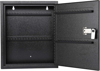 KYODOLED Key Box, Wall Mount 60 Key Cabinet, Combination Lock, Black | Numbered Key Storage Organizer, Secure Lock Box, Key Hooks & Labels, Home, Office & Property Management, 12.1 x 10.2 x 2.5 In