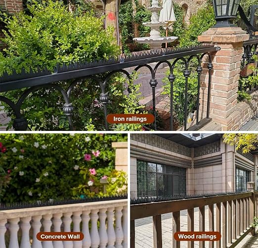Heavy Duty Metal Anti Climb Spikes for Outdoor Wall, Garden Fence,Intruder Deterrent Fence Spikes for Theieves and Intruders 8pcs (94.5 inches)