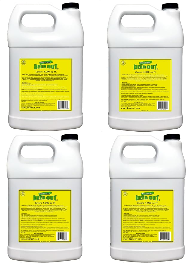 Deer Out 1 Gallon Ready-to-Use Deer Repellent (Pack of 4)
