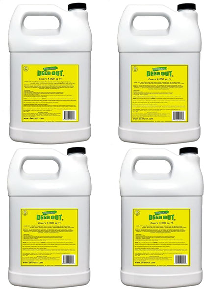 Deer Out 1 Gallon Ready-to-Use Deer Repellent (Pack of 4)