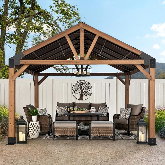 30° Slanted Pergola Whole-Set Kit for 4" x 4" Wood Pergola | Easy to Install, Weather - Resistant Bracket Kit for Carports, Gardens & More (14 Pcs)