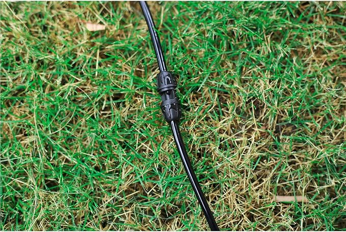 1/4 inch Drip Irrigation Fittings, Lock Barbed Coupling for ¼ in. tubing; Tubing Outside Diameter (OD) is 0.250 in., Internal Diameter (ID) is 0.170. in.(25Pcs/Pack) (Black-Coupling)