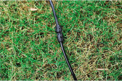1/4 inch Drip Irrigation Fittings, Lock Barbed Coupling for ¼ in. tubing; Tubing Outside Diameter (OD) is 0.250 in., Internal Diameter (ID) is 0.170. in.(25Pcs/Pack) (Black-Coupling)