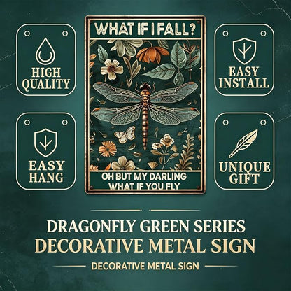 Metal Signs What If I Fall Oh But My Darling What If You Fly Retro Tin Sign for Home Office Kitchen Bar Cafe Garden Wall Decor 12x8 Inch