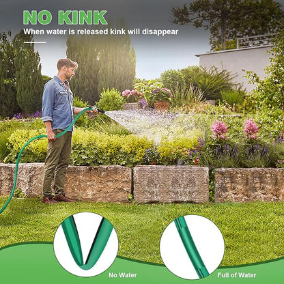 AIODE Garden Hose 5/8" x 100FT Heavy Duty Water Hose Super Flexible All-weather Lawn & Garden Watering Equipment (100FT)