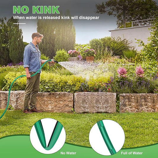AIODE Garden Hose 5/8" x 25FT Heavy Duty Water Hose Super Flexible All-weather Lawn & Garden Watering Equipment (25FT)