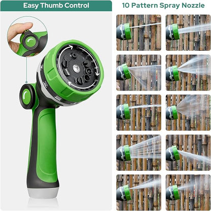 HOMEIDEAS 100 ft Leak-proof Stainless Steel Metal Garden Hose Set - Newly Premium SUS304 Spring Protective Sleeve, Anticorrosive 3/4" Brass Fittings - Perfect for Outdoor Watering