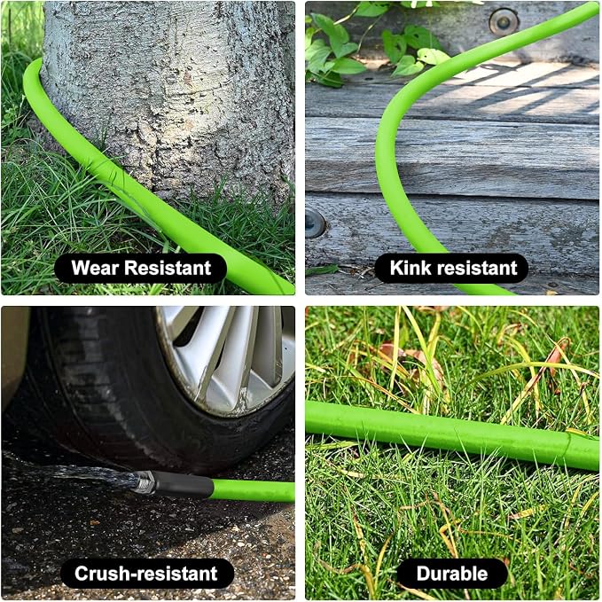 Heavy Duty Garden Hose 5/8 Inch x 200ft - Kink Resistant Lightweight Hybrid Hose, Leak Proof Rustproof Water Hose for Outdoor Watering
