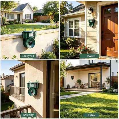 Ultrasonic Bird Repellent Devices Outdoor, Squirrel & Pigeon & Woodpecker Repellent, Solar Powered, IP 65 Waterproof, Motion Sensor, Bird Deterrents for Outside for Patio Farm Yard Orchard, 2 Pack