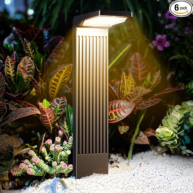 COXSENI Solar Pathway Lights Outdoor 6Pack, Bright 60LED Solar Path Lights Outside Waterproof, Warm & Cool Walkway Light Solar Powered, Landscape Lighting for Driveway Lawn Patio Garden Yard