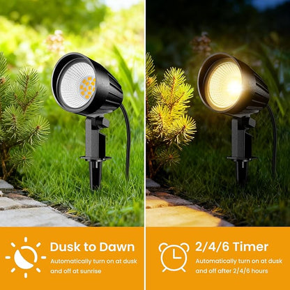12W Landscape Lighting Kit, Low Voltage Landscape Lights with 150W Transformer 100FT UL-Listed Wire & Connectors, 2700K Waterproof Outdoor Spot Lights for Yard House Tree 12V-24V 12Pack