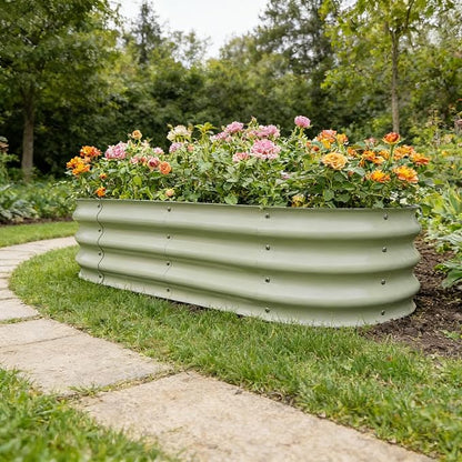Gardmax 2 Pack Galvanized Raised Garden Bed, Lightweight Planter Boxes Outdoor with Easy Assembly, Large Garden Bed for Vegetables, Fruits, Flower