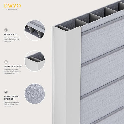 DWVO 6x4.4 FT Outdoor Storage Shed with Fence-Style and Side Windows, Lockable Door and Vents, Resin Storage Shed, Tool Shed for Garden Backyard Patio Lawn