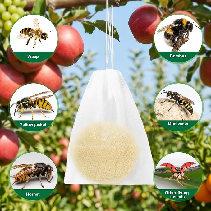 36 Pack Natural Wasp and Bee Deterrent Outdoor, Peppermint Oil Carpenter Bee Deterrent for Yellow Jackets, Hornets, Mud Wasps, for Patio, Garden, Porch, Indoor & Outdoor Use, Pet and Human Friendly