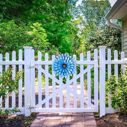 AHYS Metal Flowers Wall Decor Indoor Outdoor Metal Wall Art for Farmhouse Home Living Room Bedroom Bathroom Garden Decor – Blue