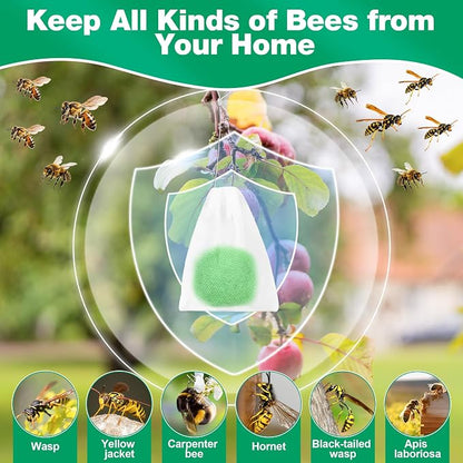 36 Pack Natural Wasp & Bee Repellent Outdoor, Peppermint Oil Carpenter Bee Deterrent for Yellow Jackets, Hornets & Mud Wasps, Safe for Patio, Garden, Porch, Indoor & Outdoor Use