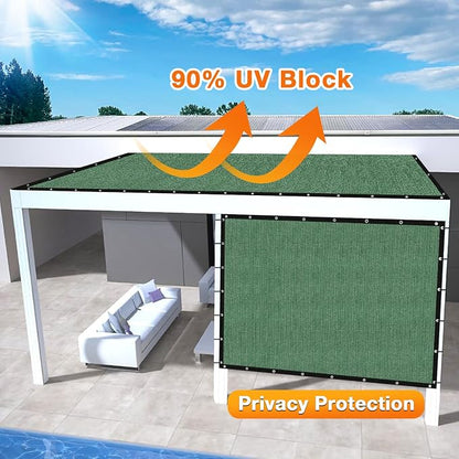 Artpuch Outdoor Pergola Shade Cover 6' X 16' Sun Shade Cloth with Grommets, 90% UV Protection Canopy Patio Privacy Screen (Customized Available) GN107, Green