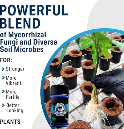 Great White Mycorrhizal Fungi 4 oz, Beneficial Bacteria for Plant Growth, Root Stimulator, Concentrated 3-in-1 Formula by Plant Success