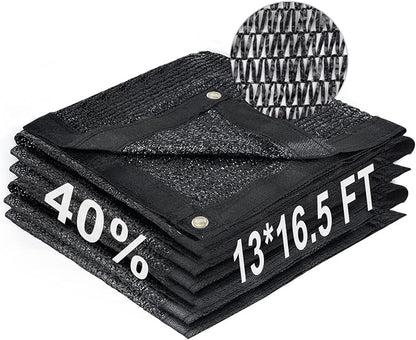 LOVE STORY 13x16.5FT 40% Black Shade Cloth Sun Shade Net with Grommets Sunblock Net Mesh Tarp for Garden,Plants Cover,Greenhouse and Patio