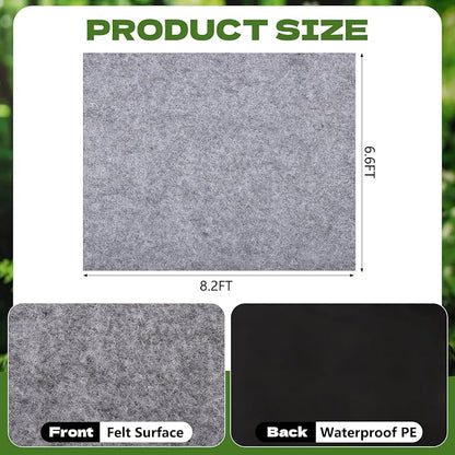 8.2 x 6.6 FT Outdoor Storage Shed Mat Waterproof Storage Shed Flooring Mat Thickened Soft Patio Furniture Pad Washable with Non Slip Backing Not Included, Gray