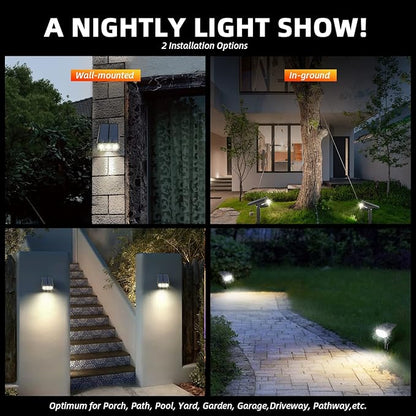 LEREKAM Solar Spot Lights Outdoor,40 LEDs Solar Outdoor Waterproof Landscape Lights with 3 Light Modes, Solar Powered Garden Yard Wall Lights Auto On,Off for Patio 8 Pack