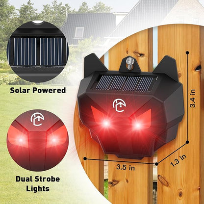 2 Pack Solar Nocturnal Animal Repeller with Red LED Flashing Lights – Effective Coyote, Raccoon, Skunk, Deer & Hawk Deterrent – Waterproof Predator Lights for Yards, Gardens & Chicken Coops