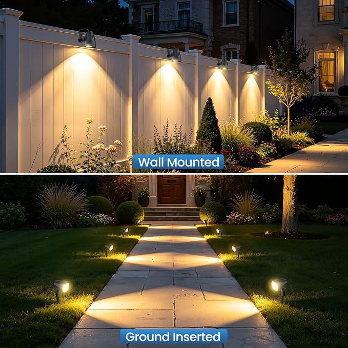 Low Voltage Landscape Lighting, 15W LED Landscape Spotlights with Connectors 12V-24V AC/DC 3000K IP66 Waterproof Warm White Spotlights for Yard Garden Pathway Outdoor (12 Pack)