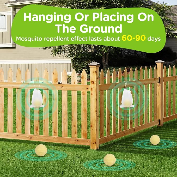 Mosquito Repellent, Mosquito Repellent Outdoor Patio Powerful, Mosquites Deterrent for Yard, Camping,Hiking, Picnicking Child&Pets Friendly