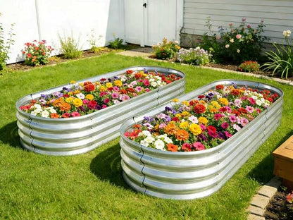 6 ft x 2 ft Raised Garden Bed Metal Elevated Planter for Vegetable Flower Herb (2pk)