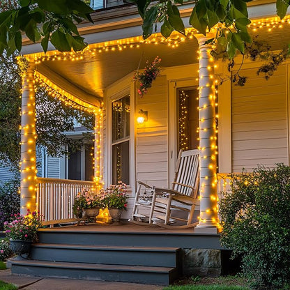 JMEXSUSS 2 Pack Solar String Lights Outdoor, Total 66FT 200 LED, Warm White | Christmas Lights Outdoor Waterproof, 8 Modes Solar Christmas Lights for Outside Garden Yard Patio Tree Xmas Decorations