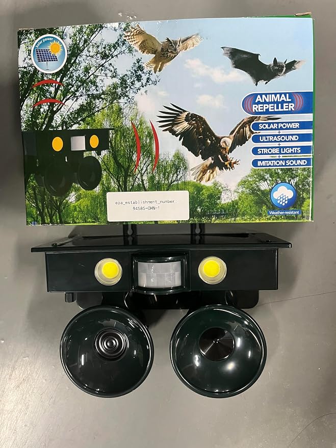 2026 Solar Ultrasonic Bird Repellent Devices Bird Deterrents for Outside IP65 Pigeon Repeller Outdoor Animal Repellent to Keep Woodpecker Pigeon Out of Balconies Patio Garden Farm
