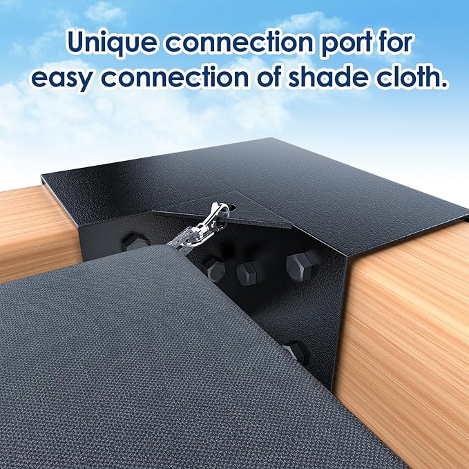 Pergola Bracket Kit 4x4(Inner 3.6"x3.6"), 4pcs 3-Way Right Angle Corner Bracket, Heavy Duty DIY Pergola Kit with Powder Coating, for Gazebos, Patio Pergolas, Log Cabin Outdoor, with Screws