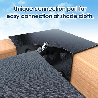 Pergola Bracket Kit 4x4(Inner 3.6"x3.6"), 4pcs 3-Way Right Angle Corner Bracket, Heavy Duty DIY Pergola Kit with Powder Coating, for Gazebos, Patio Pergolas, Log Cabin Outdoor, with Screws