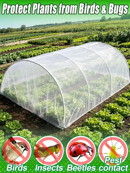 6.5x10ft Garden Netting - Ultra Fine Mesh Plant Covers to Keep Small Animals Pest Out, Bird Barrier Screen for Protecting Vegetables Fruits Flowers Raised Beds (Without Support Pole), 1 Pack