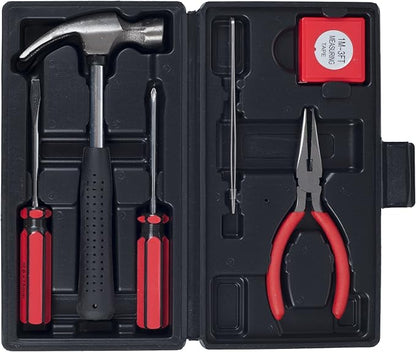 Stalwart - 75-HT1007 Household Hand Tools, Tool Set - 6 Piece by , Set Includes – Hammer, Screwdriver Set, Pliers (Tool Kit for the Home, Office, or Car) Black