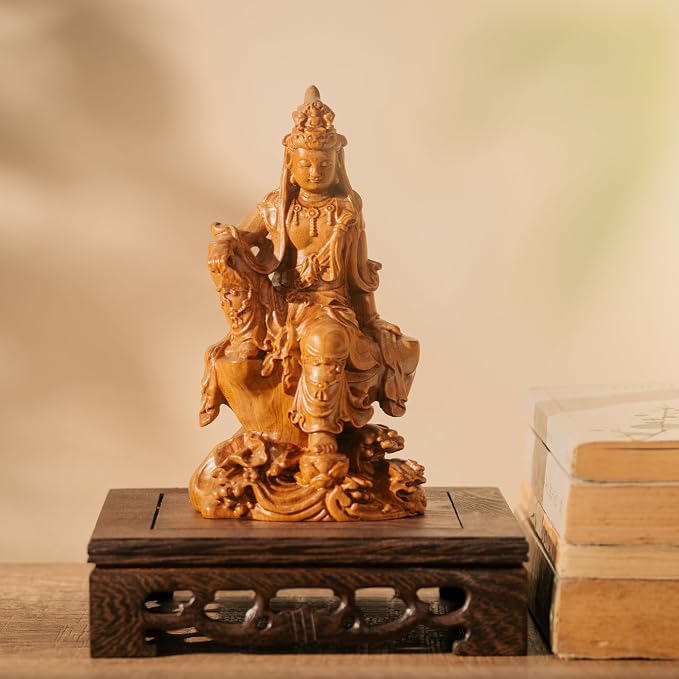 Wooden Guan Yin Bodhisattva Statue – Kuan Yin Quan Yin Buddha for Feng Shui, Meditation, and Spiritual Decor, Zen Gift for Home & Altar Decoration