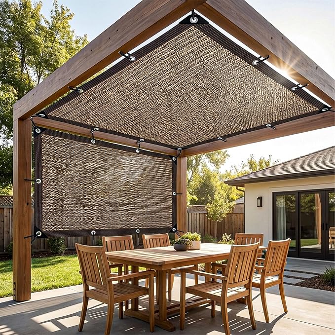 80% Shade Cloth, Durable Mesh Tarp with Grommets, Garden Sunblock Shade Cloth Shading Antifreezing for Plants Cover, Greenhouse, Barns Kennel, Patio, Tomatoes