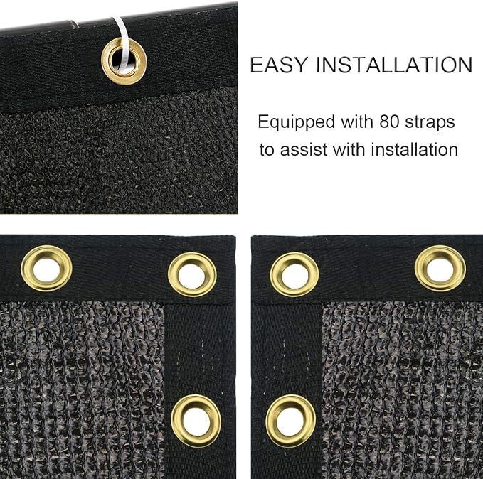 Sunnyglade 5 feet x 100 feet Privacy Screen Fence Heavy Duty Fencing Mesh Shade Net Cover for Wall Garden Yard Backyard (Black, 5 ft X 100 ft)